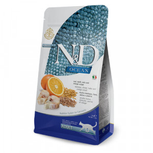 FARMINA N&D CAT LG OCEAN COD ORANGE kaķu barība Menca, apelsīni 10kg